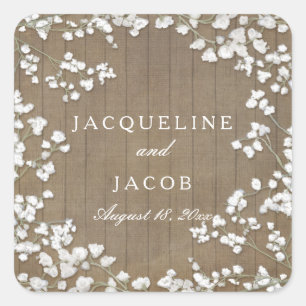 Adesivo Quadrado Breath Modern Rustic Country Western Wreath