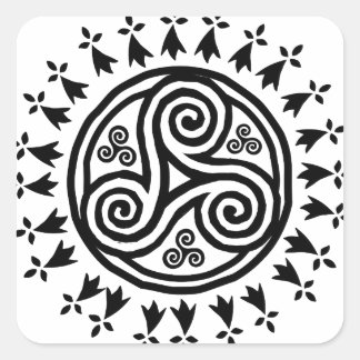 Adesivo Quadrado Breton triskel e herminas