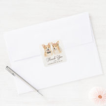 Bride And Groom Corgi Wedding Thank You Fun Bridal