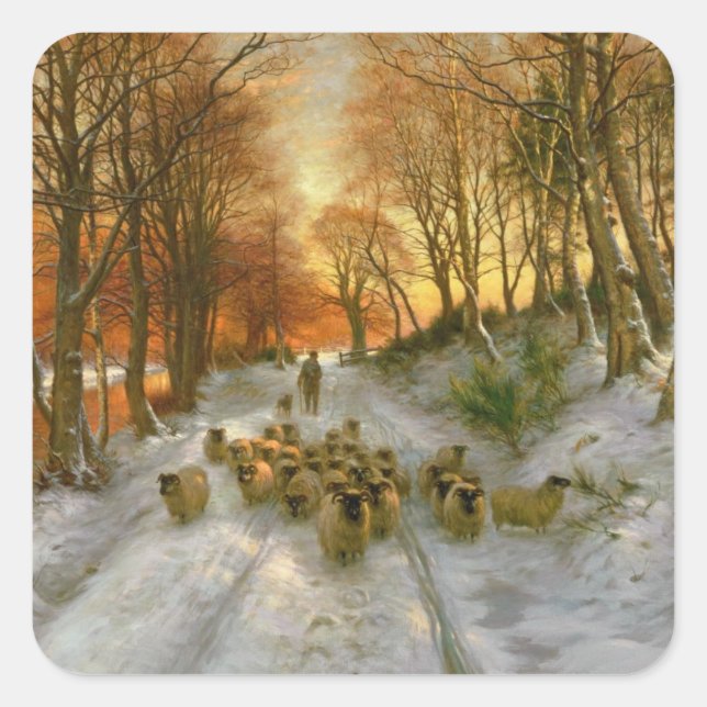 Adesivo Quadrado Brilhado com Pontas das Horas da Noite (Frente)