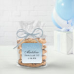 Adesivo Quadrado Brilhante Azul Claro Personalizado<br><div class="desc">Esta marca de favorecimento de brilho ombre de tendência apresenta faux sparkly glitter e um nome de script. Adicione seu texto personalizado usando o formulário modelo. Opções adicionais para texto e layout estão disponíveis se você escolher "personalizar mais" na parte inferior do formulário de modelo.</div>