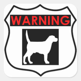 ADESIVO QUADRADO BRILHANTE CÃO DE ALERTA