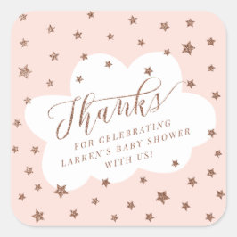 Adesivo Quadrado Brilhe brilhe estrelinha obrigado baby shower