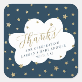 Adesivo Quadrado Brilhe brilhe estrelinha obrigado baby shower