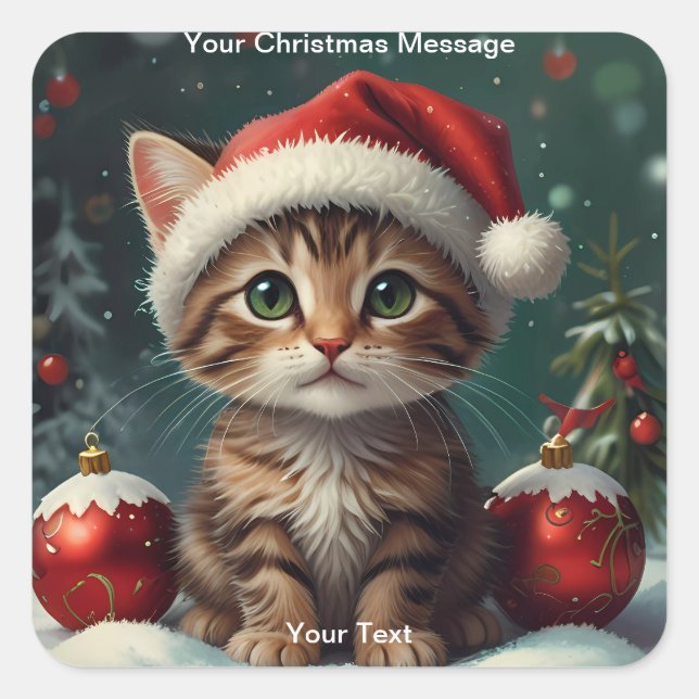 Adesivo Quadrado Brilho de Natal Encantado (Frente)