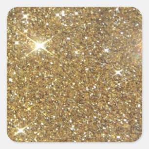 Adesivo Quadrado Brilho Dourado luxuoso - imagem impressa