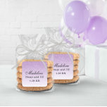 Adesivo Quadrado Brilho Roxo Claro Personalizado<br><div class="desc">Esta marca de favorecimento de brilho ombre de tendência apresenta faux sparkly glitter e um nome de script. Adicione seu texto personalizado usando o formulário modelo. Opções adicionais para texto e layout estão disponíveis se você escolher "personalizar mais" na parte inferior do formulário de modelo.</div>