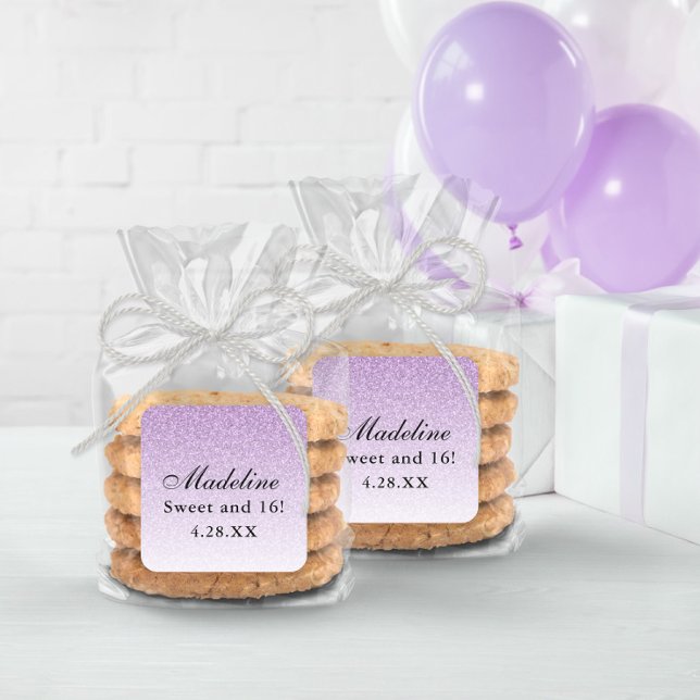 Adesivo Quadrado Brilho Roxo Claro Personalizado (Criador carregado)