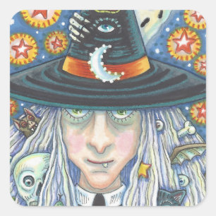 ADESIVO QUADRADO BRINCADEIRA, OLHOS DE MAU, CRÂNIO, VAMPIROS