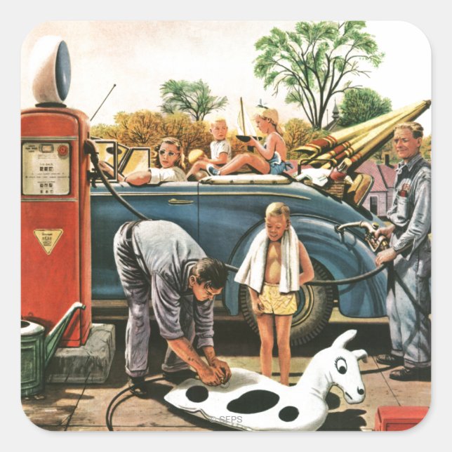 Adesivo Quadrado Brinquedo de praia insuflável (Frente)