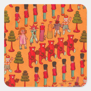 Adesivo Quadrado Brinquedos de Natal Brincadeiras