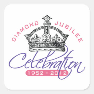 Adesivo Quadrado British Diamond Jubilee - Royal Souvenir