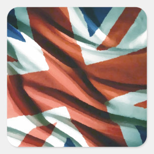 Adesivo Quadrado British Flag Pop Art