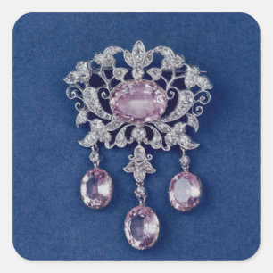 Adesivo Quadrado Broche na forma de uma flor, c.1780