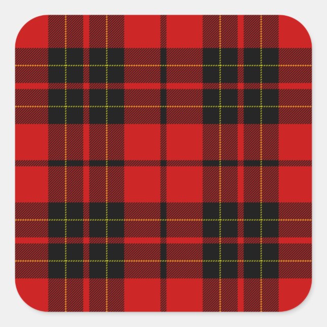 Adesivo Quadrado Brodie clan tartan red xadrez (Frente)