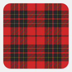 Adesivo Quadrado Brodie clan tartan red xadrez