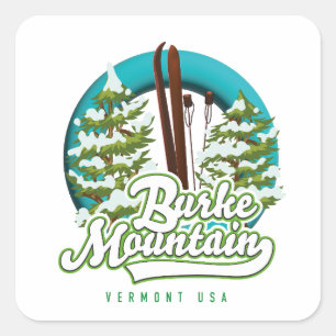 Adesivo Quadrado Bromley Mountain Peru Vermont US Ski logotipo Quad