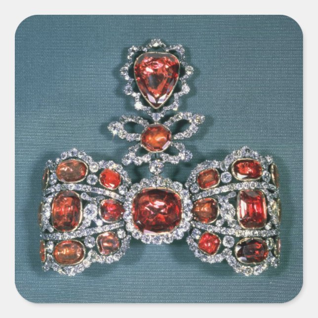 Adesivo Quadrado Brooch de arco com brilho (Frente)