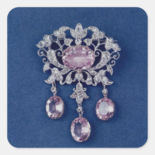 Adesivo Quadrado Brooch em forma de flor, c.1780 (Frente)