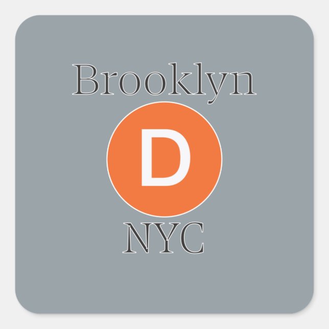 Adesivo Quadrado Brooklyn D Train (Frente)