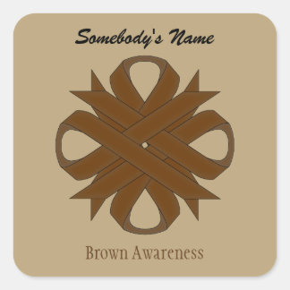 Adesivo Quadrado Brown Clover Ribbon por Kenneth Yoncich