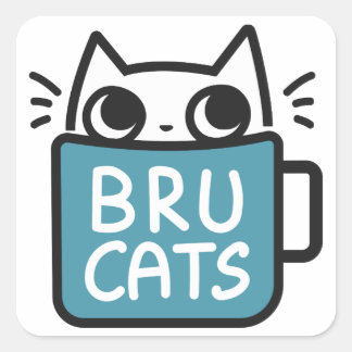 Adesivo Quadrado Bru Cats Stickers