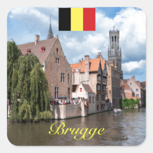 Adesivo Quadrado Brugge medieval - Foto Pro