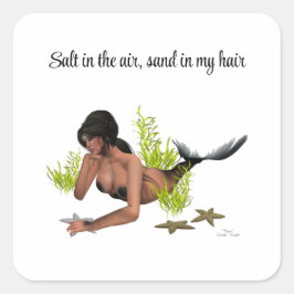 Adesivo Quadrado Brunette Mermaid com Autocolantes