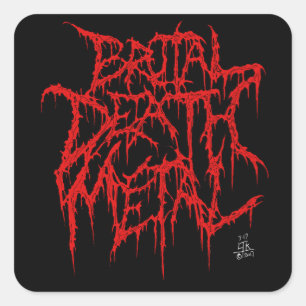 Adesivo Quadrado Brutal Death Metal