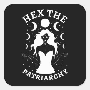 Adesivo Quadrado Bruxa Feminista - Hex O Patriarcado II