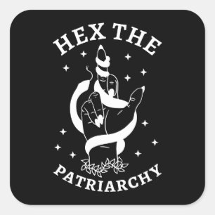 Adesivo Quadrado Bruxa Feminista - Hex O Patriarcado III