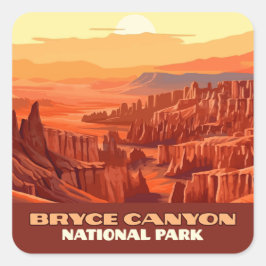Adesivo Quadrado Bryce Canyon National Park Mounts Utah