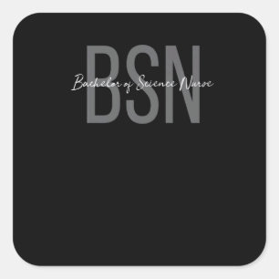 Adesivo Quadrado BSN Bacharel em Enfermagem para a Vida Futuro Enfe