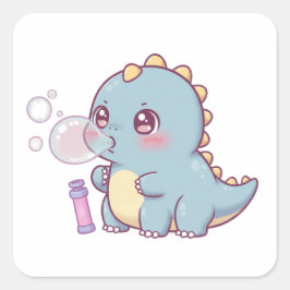 Adesivo Quadrado Bubble Dino – Playful & Kawaii!