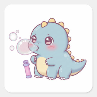 Adesivo Quadrado Bubble Dino – Playful & Kawaii!