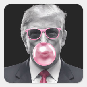 Adesivo Quadrado Bubble Gum Trump Donald Trump 2024 Votação em Trum