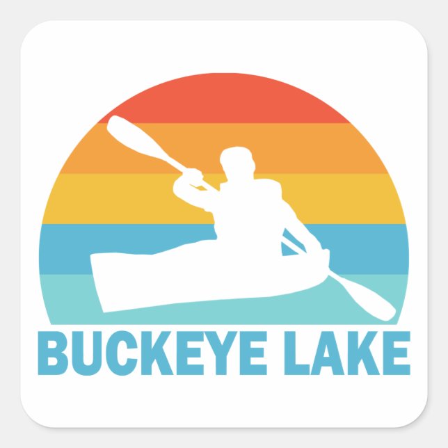 Adesivo Quadrado Buckeye Lake Ohio Kayak (Frente)