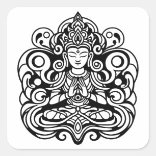 Adesivo Quadrado Buda em Paz