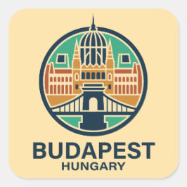 Adesivo Quadrado Budapeste Hungria Europa