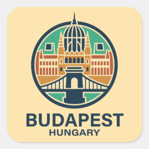 Adesivo Quadrado Budapeste Hungria Europa