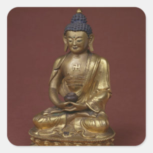 Adesivo Quadrado Buddha Amitayus assentado na meditação