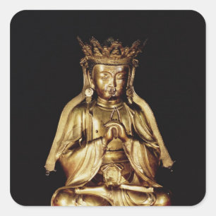 Adesivo Quadrado Buddha assentado