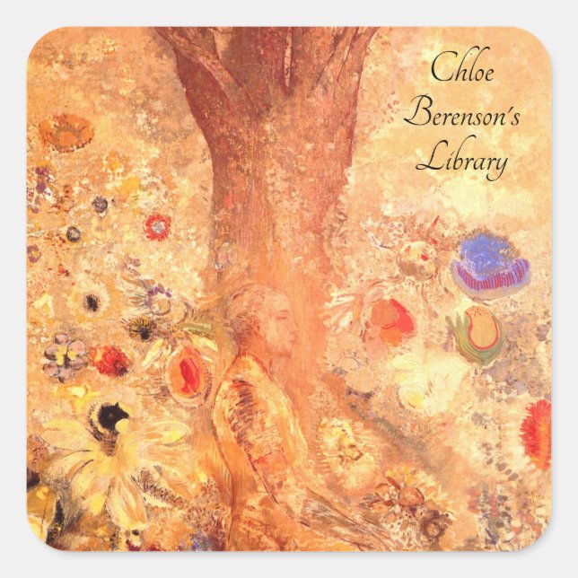 Adesivo Quadrado Buddha em sua juventude por Odilon Redon (Frente)