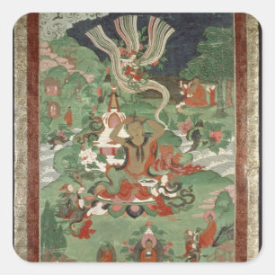 Adesivo Quadrado Buddha que corta um topete do cabelo