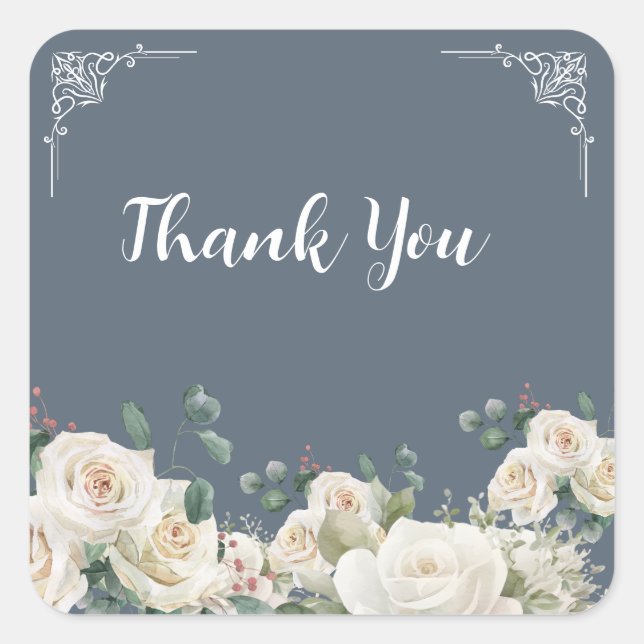 Adesivo Quadrado Budget Purple Florals Bridgerton Bridal Shower (Frente)