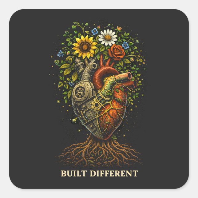 Adesivo Quadrado Built Different (Frente)