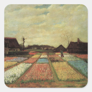 Adesivo Quadrado Bulb Fields por Vincent van Gogh