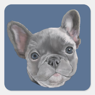 Adesivo Quadrado Buldogue Francês