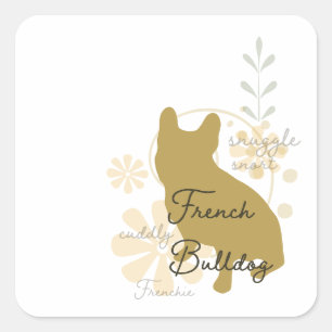 Adesivo Quadrado Buldogue Francês