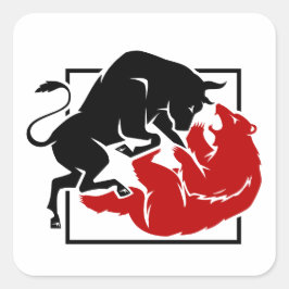 Adesivo Quadrado Bull and Bear Market Custom